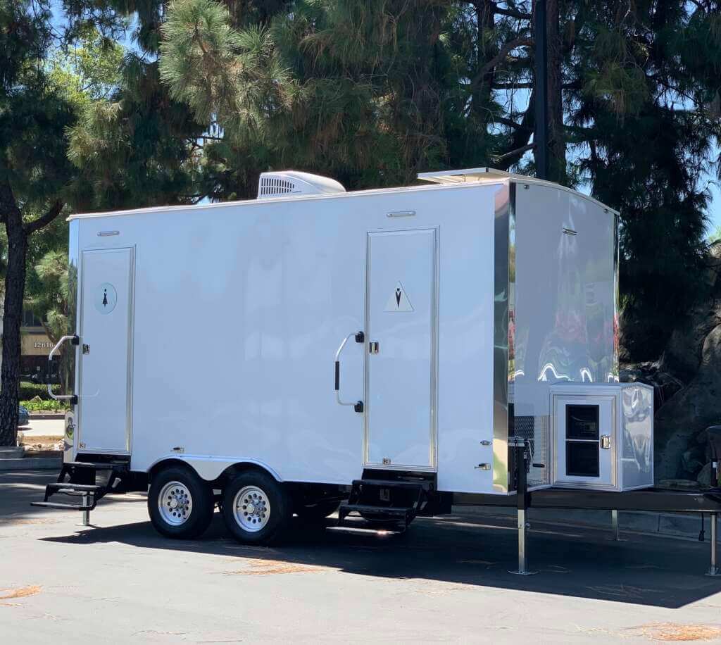 Luxury restroom trailer for upscale events